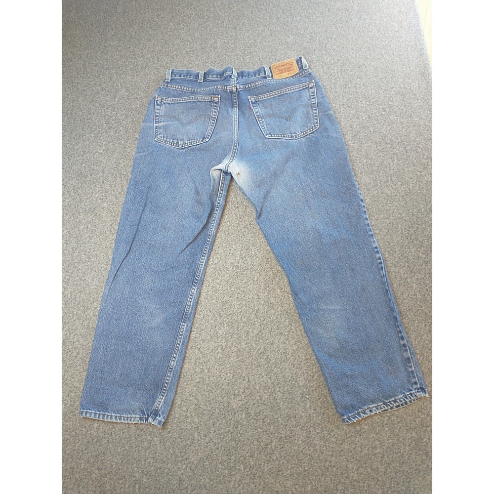 Levis 550 Relaxed Fit Blue Denim Jeans Mens 36x29 Medium Wash Tapered Leg 00550 - Picture 14 of 16